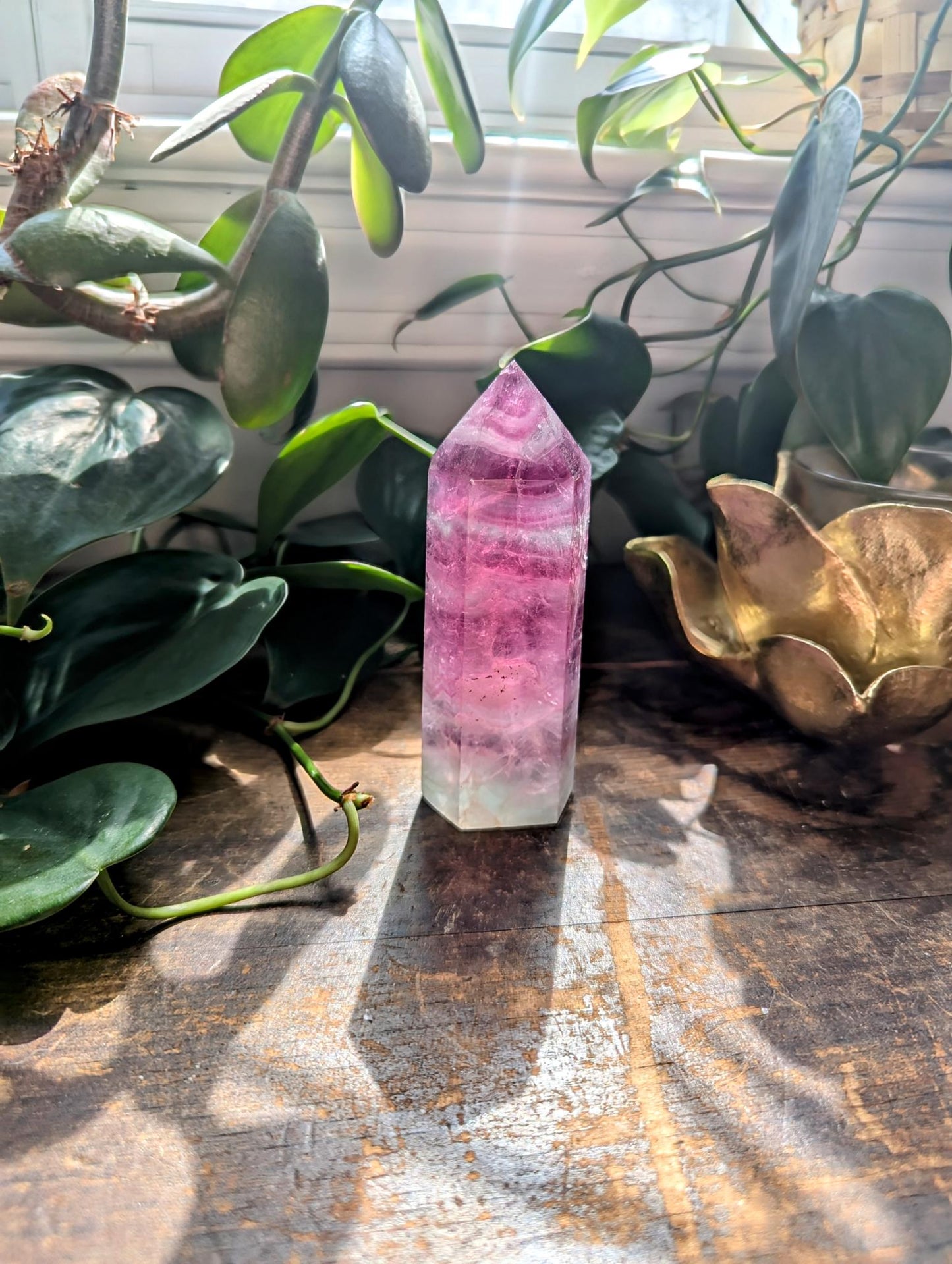 Watermelon Fluorite Tower