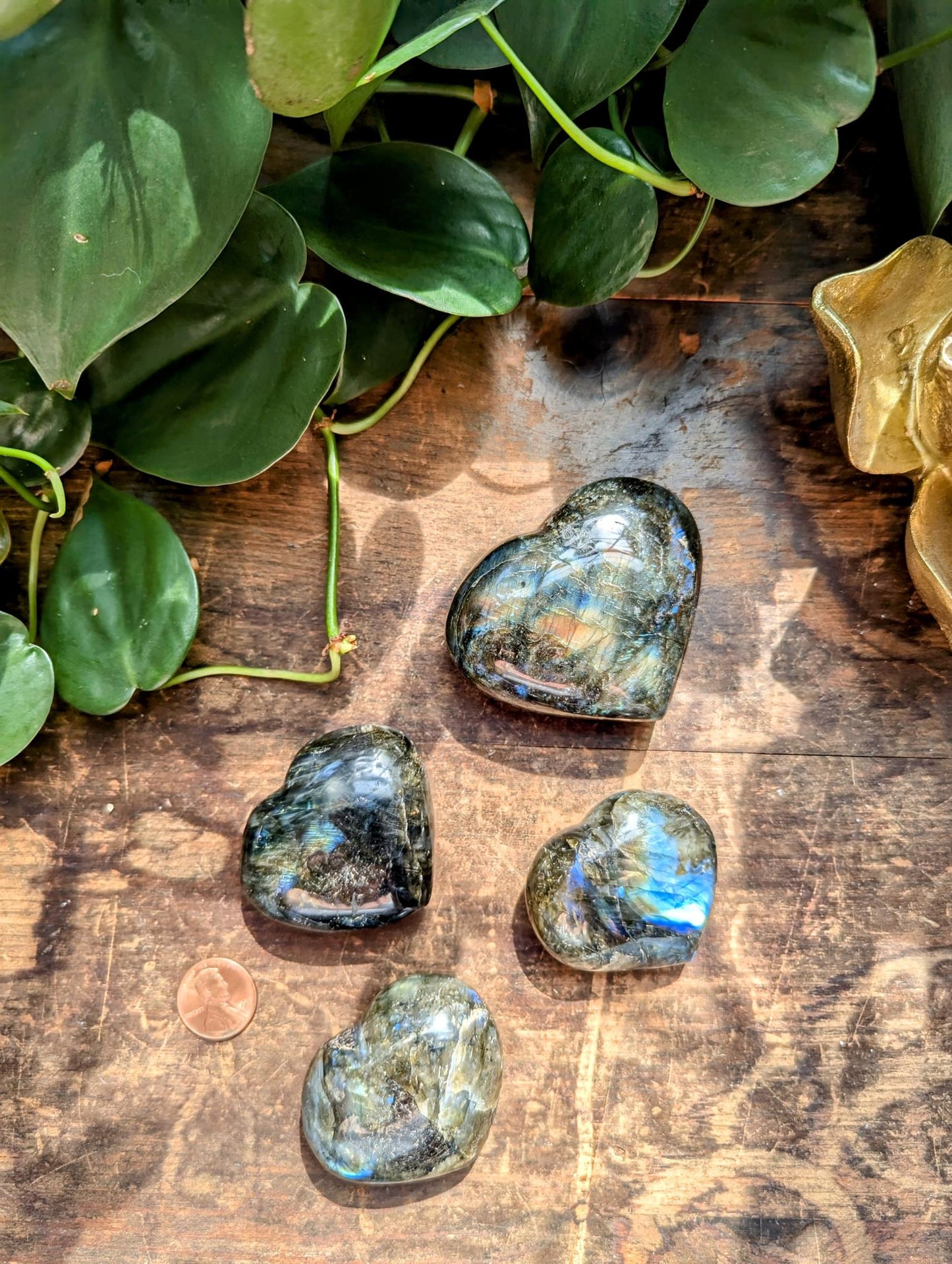 Labradorite Puffy Heart