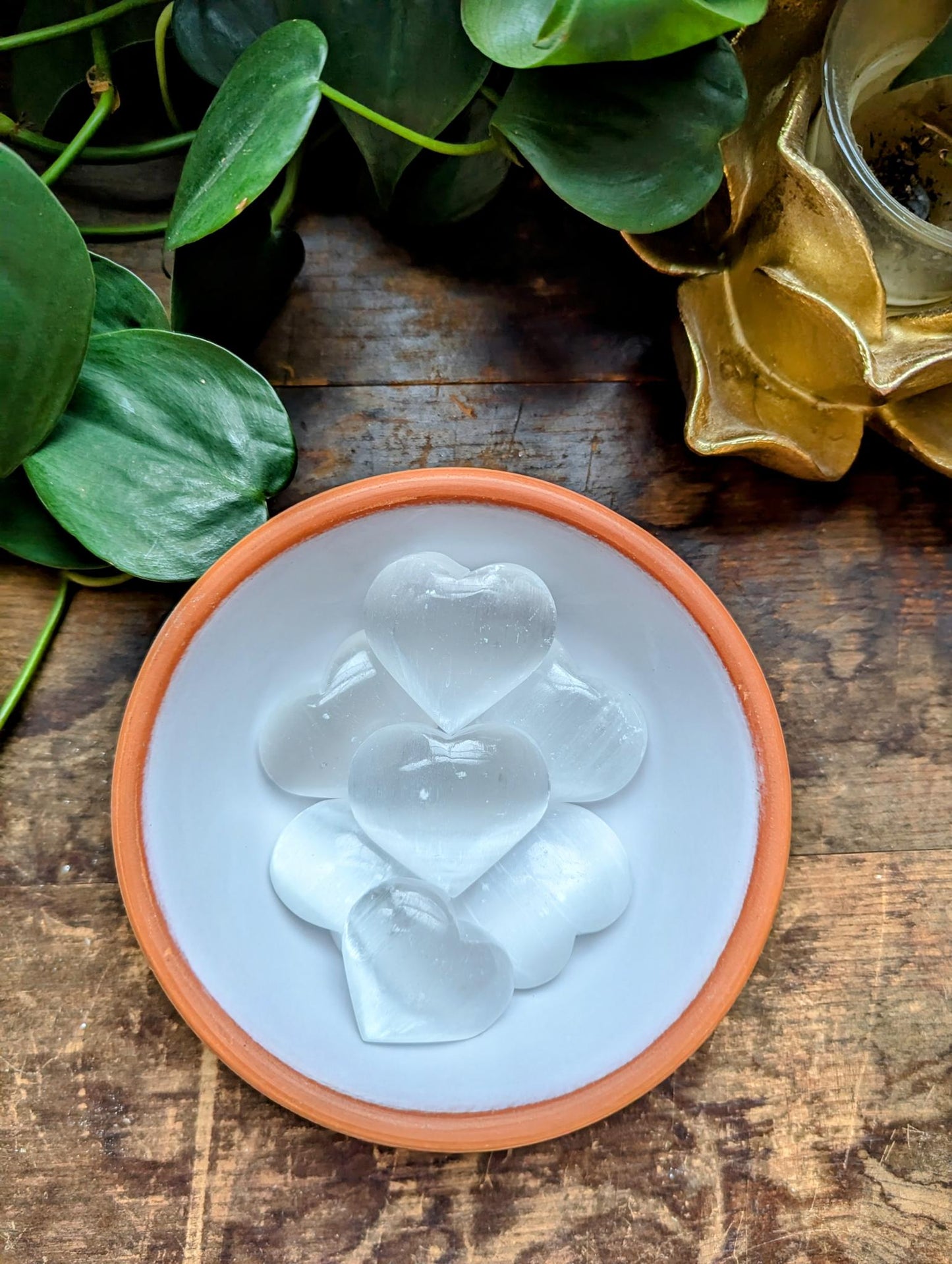 Selenite Puffy Heart