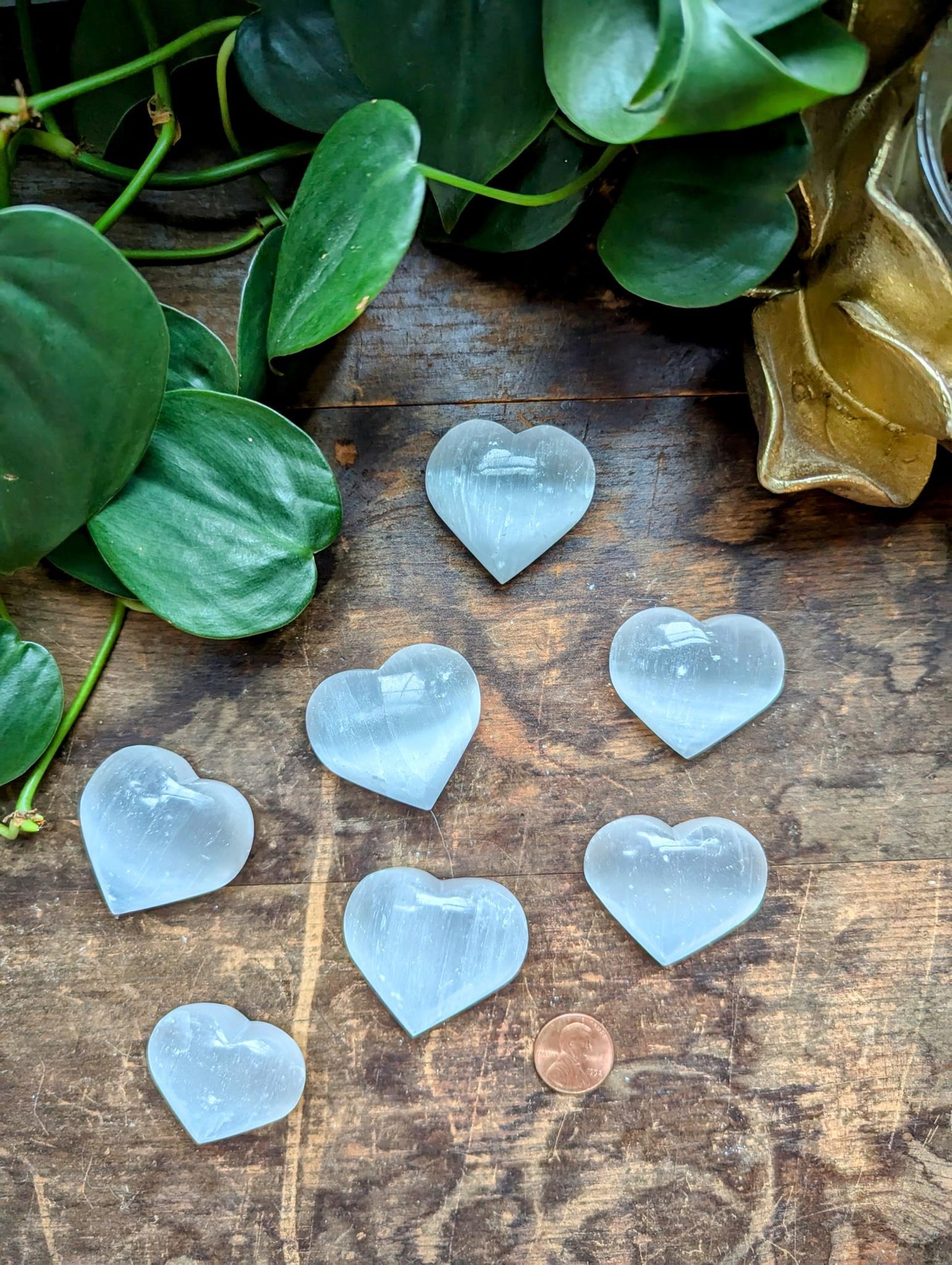 Selenite Puffy Heart