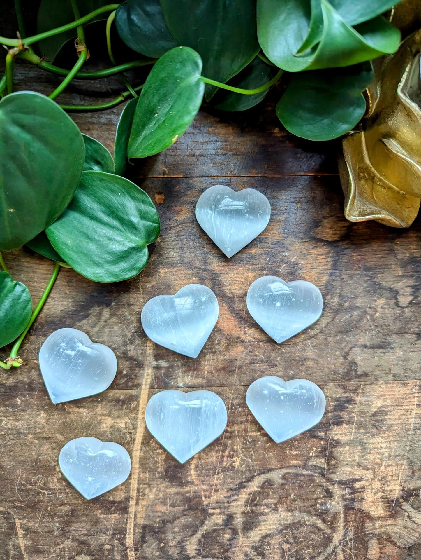 Selenite Puffy Heart