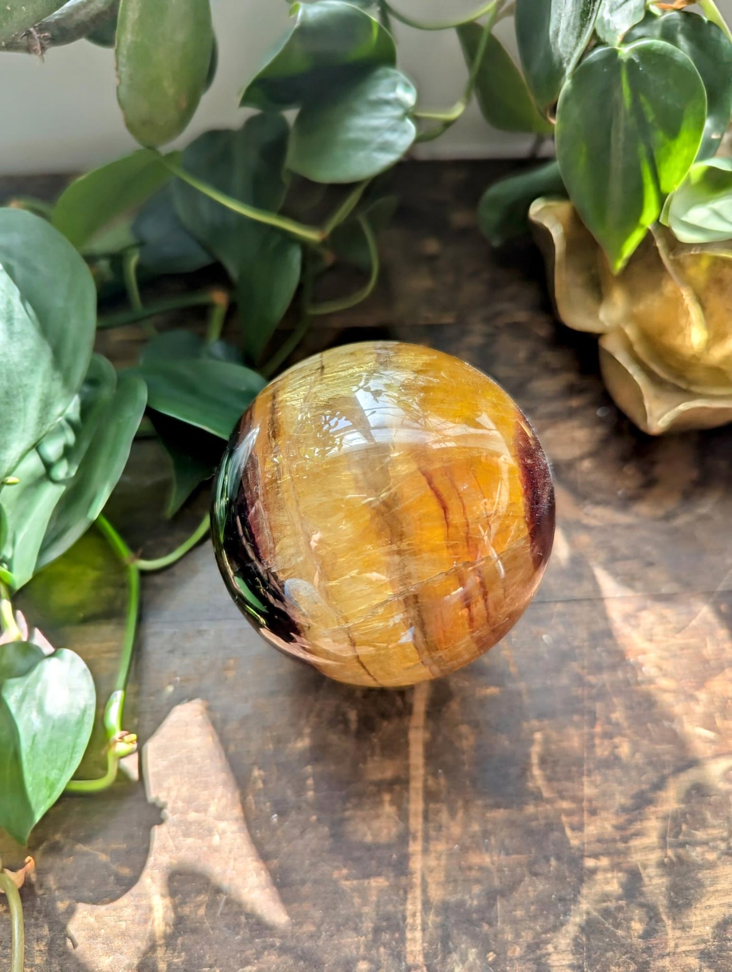 Yellow Fluorite Sphere