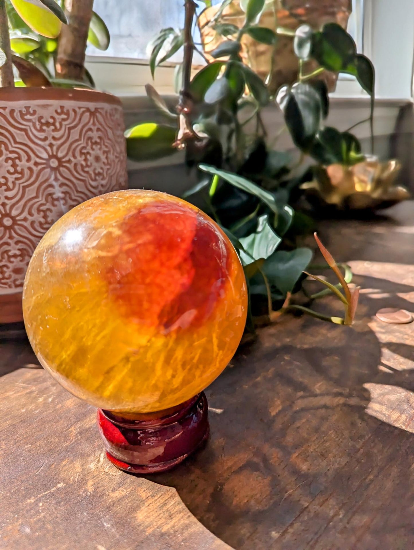 Yellow Fluorite Sphere